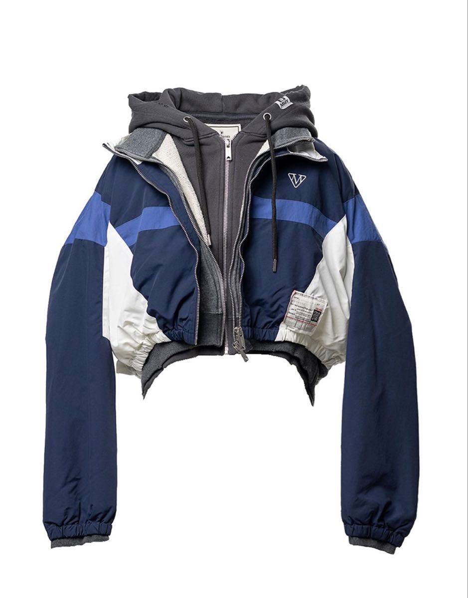 Maison Mihara Yasuhiro SS2026 Triple Layered Nylon Parka, Navy and Ivory, Size 38, New with Tags, view 4