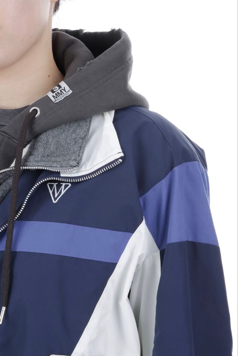 Maison Mihara Yasuhiro SS2026 Triple Layered Nylon Parka, Navy and Ivory, Size 38, New with Tags, view 6