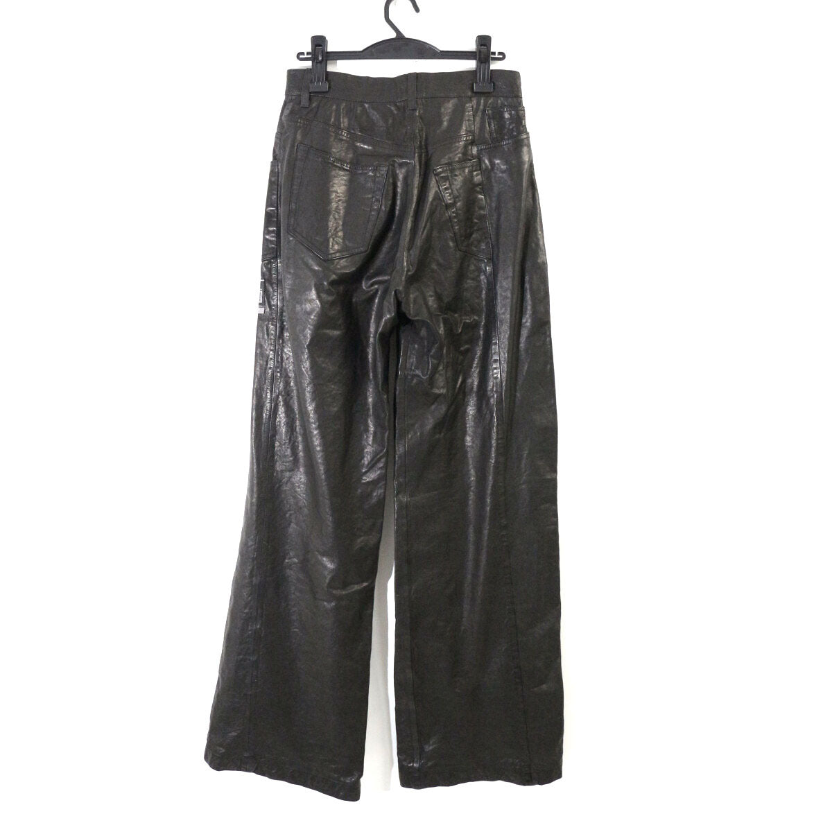 Maison Mihara Yasuhiro x Isamu Katayama Backlash AW2024 Smooth Leather Pants, Black, Size 38, view 3