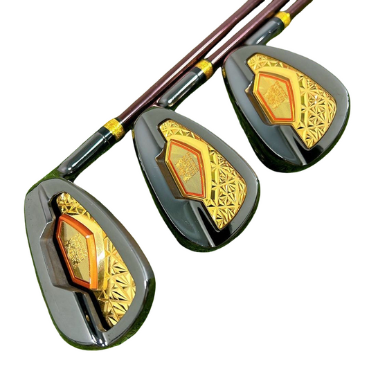 Majesty Sublime 2023 iron set 7–SW, LV-930 regular flex – three cavity backs with gold lattice badges