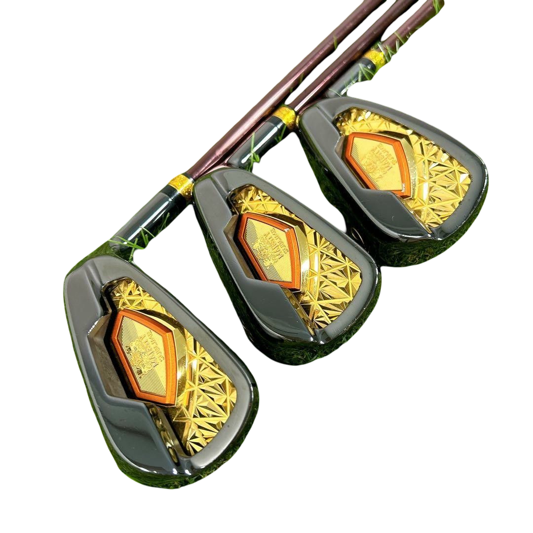 Majesty Sublime 2023 iron set 7–SW, LV-930 regular flex – cavity backs from a lower angle
