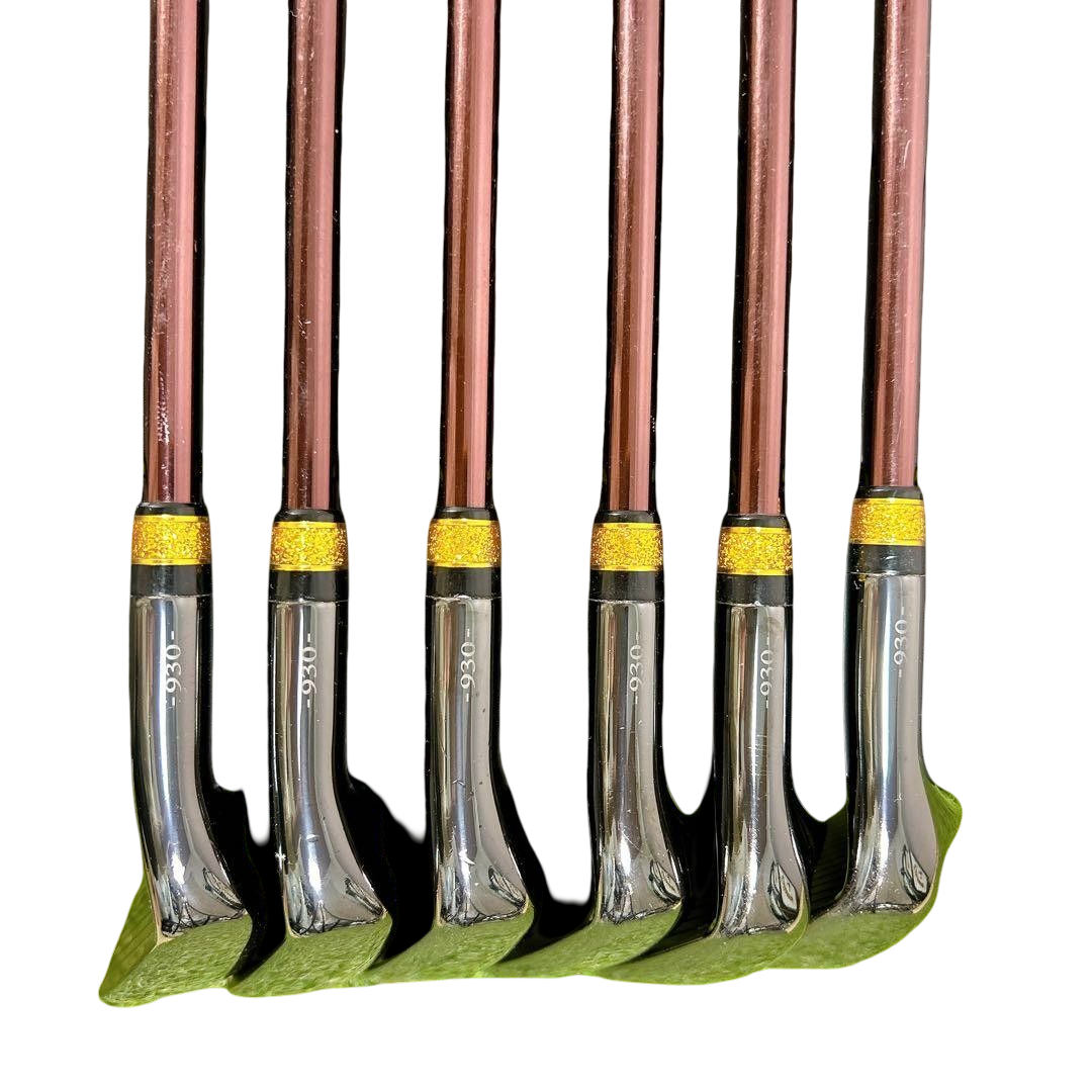 Majesty Sublime 2023 iron set 7–SW, LV-930 regular flex – six club heads standing on turf
