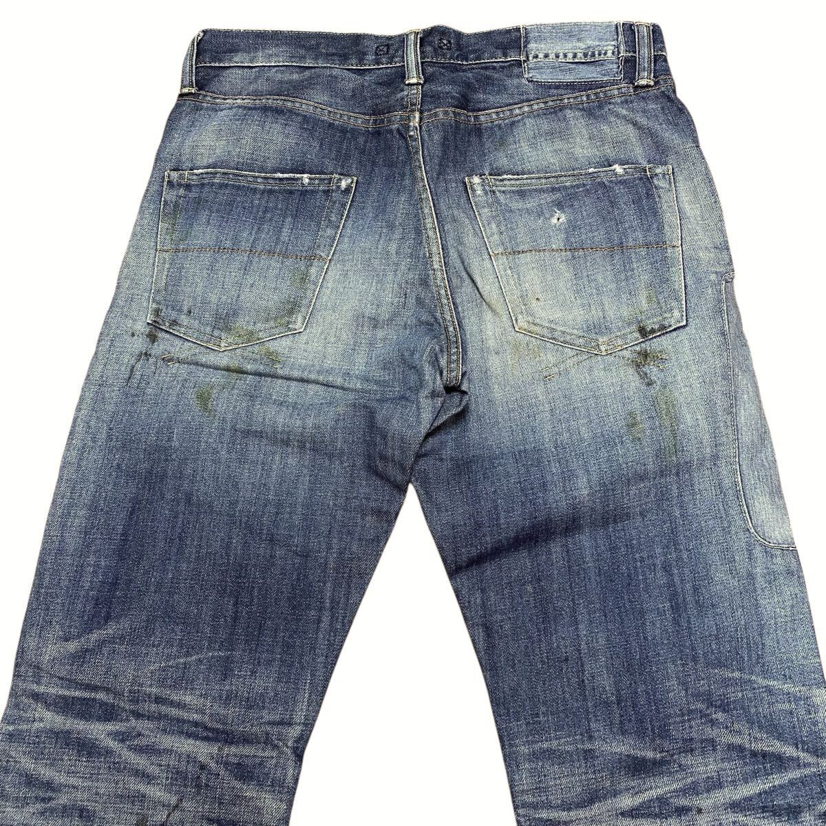 Mihara Yasuhiro Archive Patchwork Distressed Denim Jeans, Indigo, Men's Size S, Made in Japan, view 5