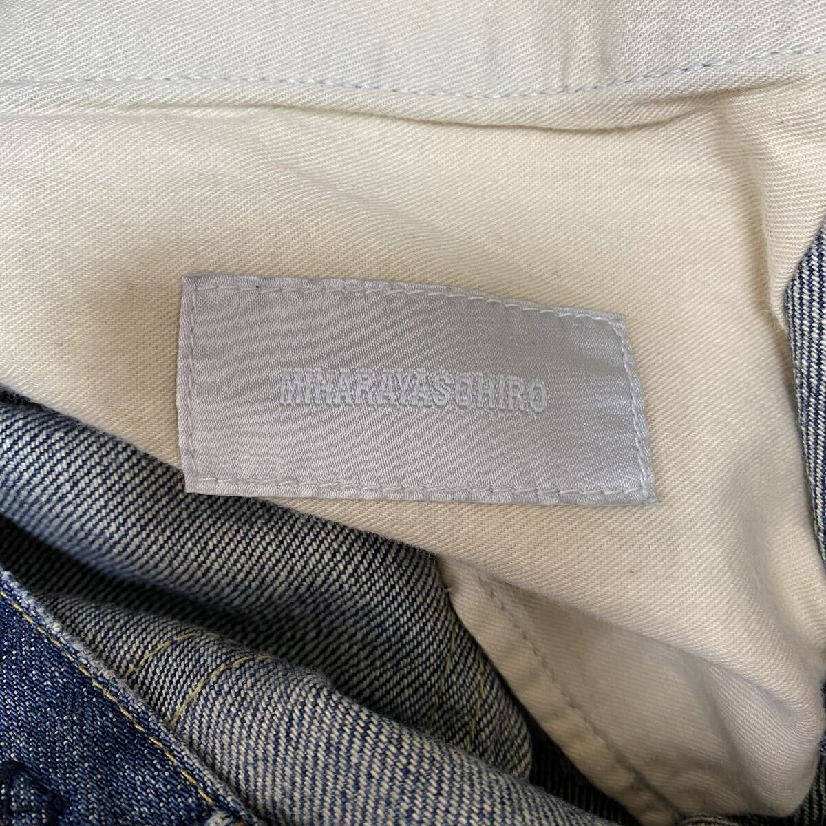 Mihara Yasuhiro Archive Patchwork Distressed Denim Jeans, Indigo, Men's Size S, Made in Japan, view 7