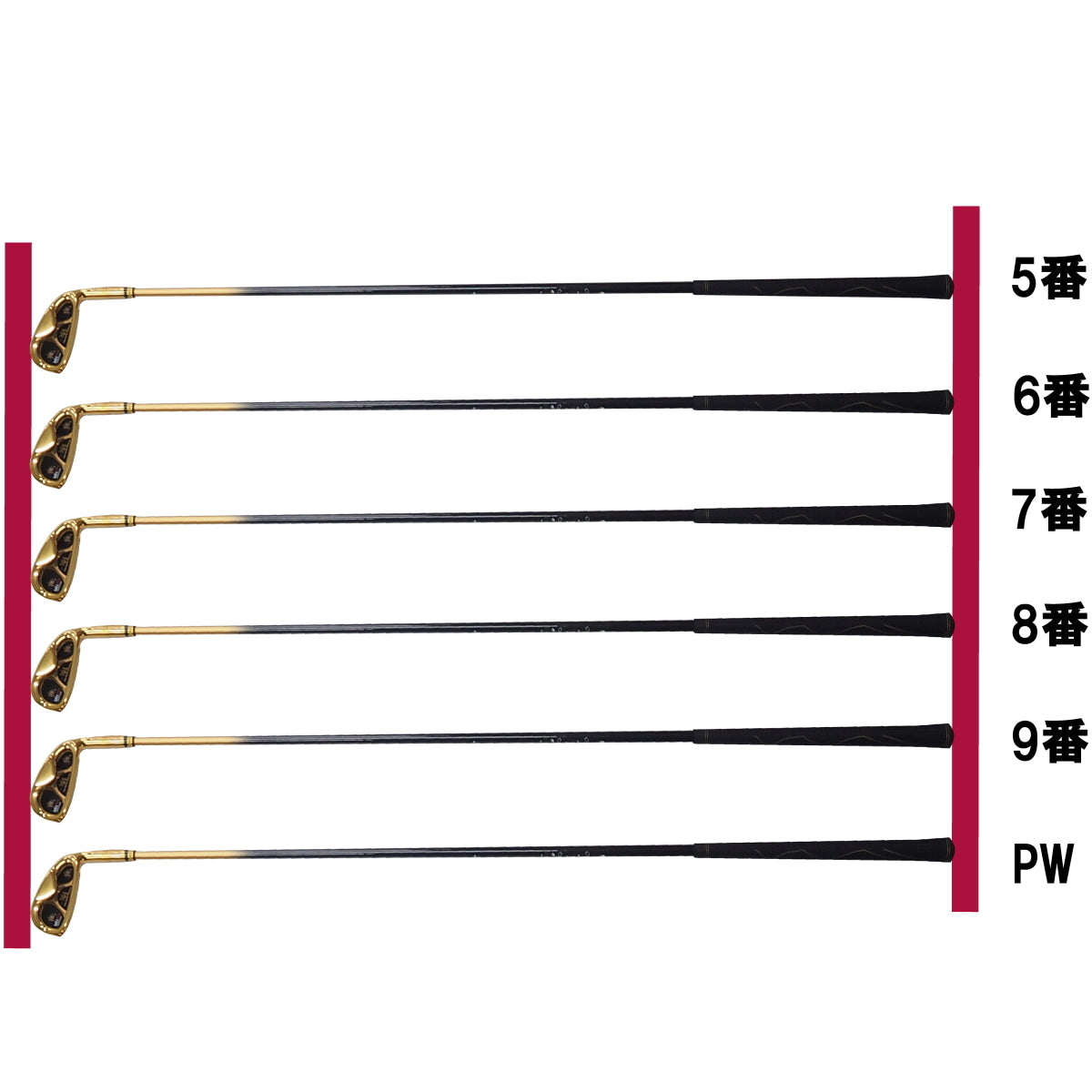 Mutsumi Honma MH-777 One-Length Iron Set, 5 to 9 plus PW, 6 Clubs, Regular Flex, New, view 6