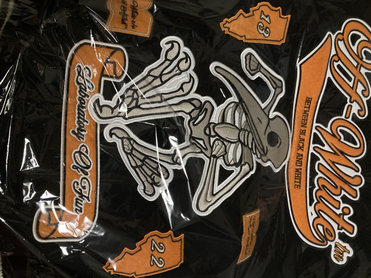 Off-White c/o Virgil Abloh AW2021 Laboratory of Fun Leather Varsity Jacket OMJF21-518, Black, Size M, New with Tags, view 6