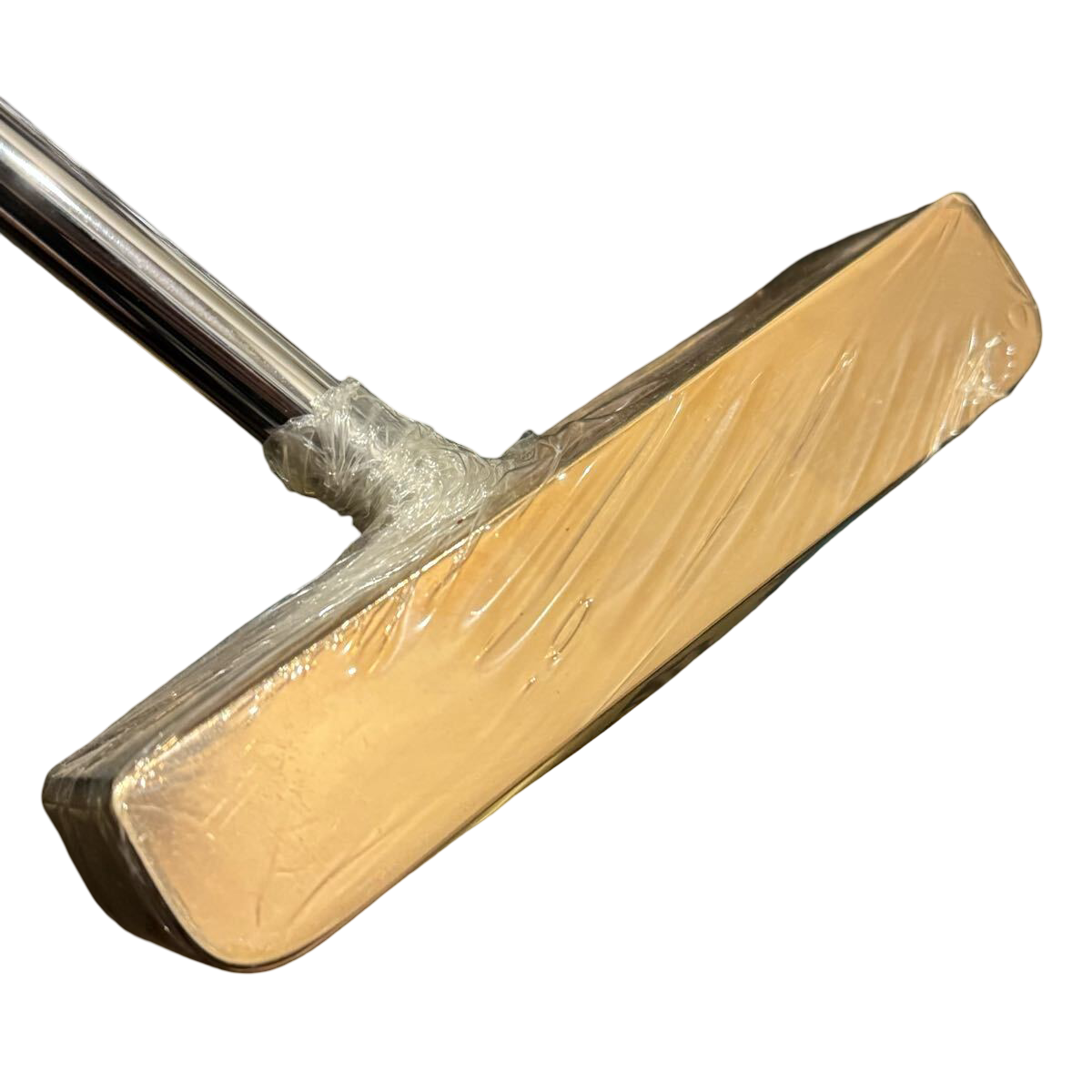 PING 1-A 50th Anniversary gold putter No. 0183 of 1,000 – top view of the gold head and shaft