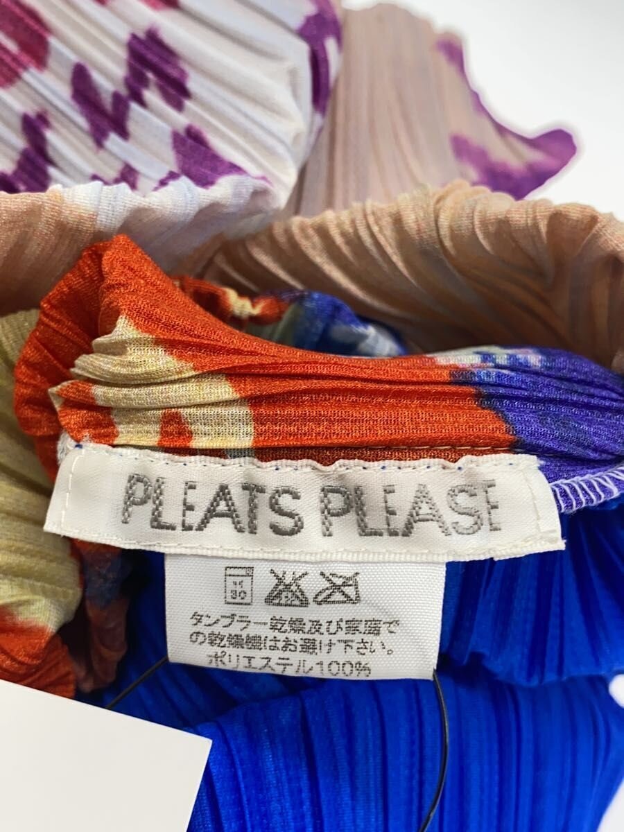 Pleats Please Issey Miyake Comic Portrait Column Dress, Royal Blue Back, Mock Neck, Size 3, view 4