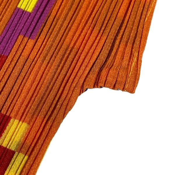 Pleats Please Issey Miyake Pixel-Art Top and Skirt Set, Multicolour 8-Bit Print, Size 3, Toggle Hem, view 4