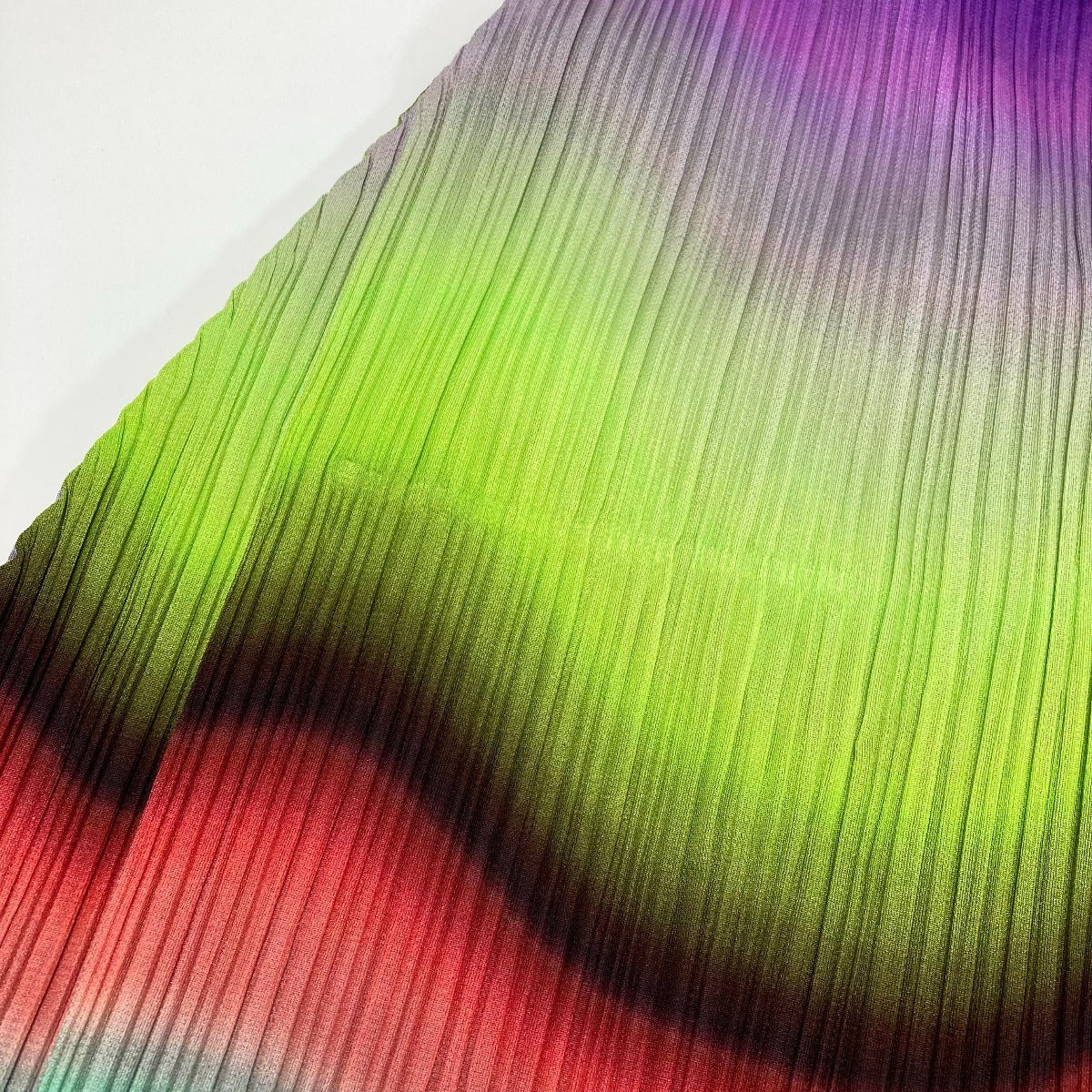 Pleats Please Issey Miyake PP23-JT736 Horizon Gradient Pleated Turtleneck Tunic Dress, Neon Stripes, Size 3, view 5