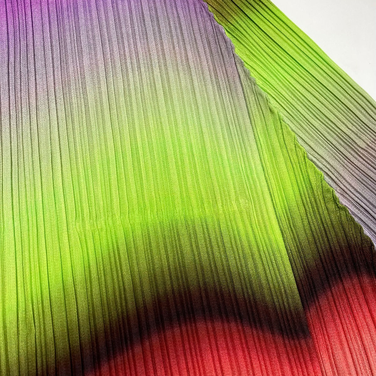 Pleats Please Issey Miyake PP23-JT736 Horizon Gradient Pleated Turtleneck Tunic Dress, Neon Stripes, Size 3, view 6
