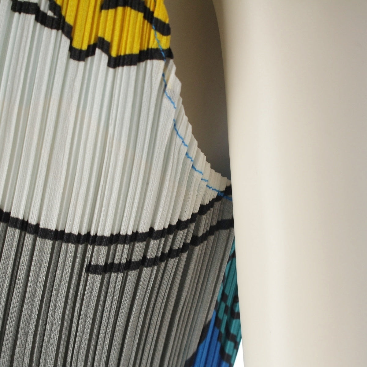 Pleats Please Issey Miyake Stationery Print Sleeveless Mini Dress, Cobalt Blue, Glue and Sharpener Motifs, Size 4, view 7