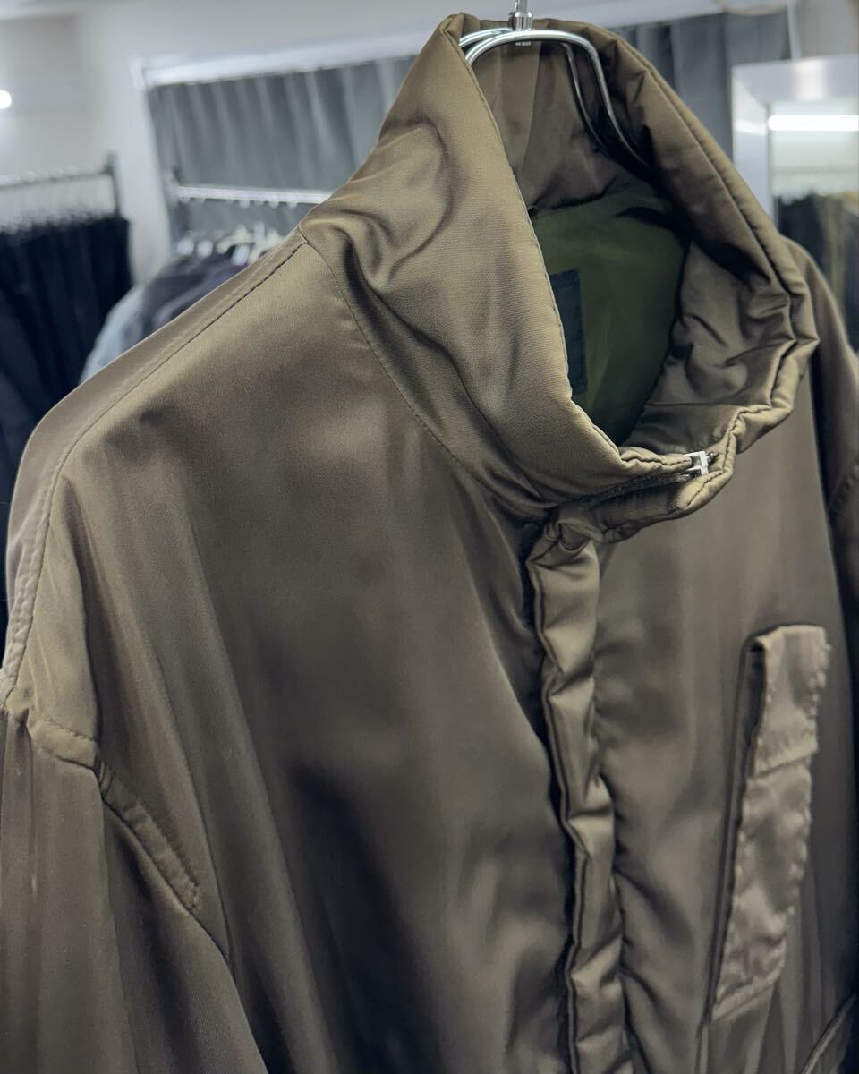 Prada AW1999 Layered Nylon Field Jacket with Stand Collar and Belted Hem, Olive Brown, Size XL, view 4