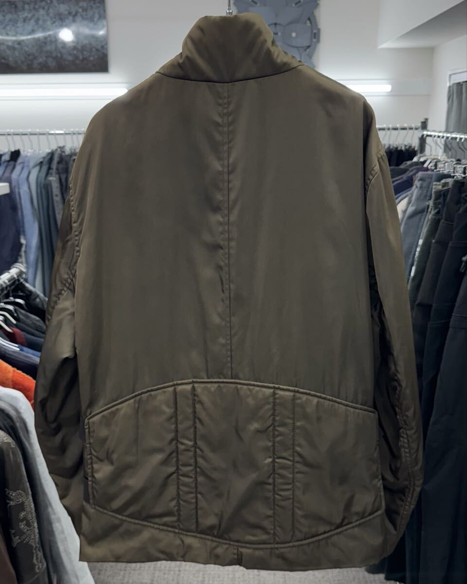 Prada AW1999 Layered Nylon Field Jacket with Stand Collar and Belted Hem, Olive Brown, Size XL, view 5