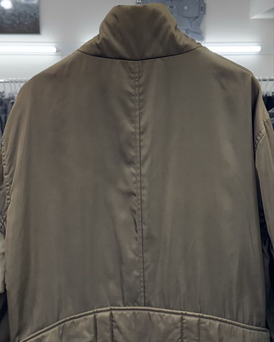 Prada AW1999 Layered Nylon Field Jacket with Stand Collar and Belted Hem, Olive Brown, Size XL, view 7