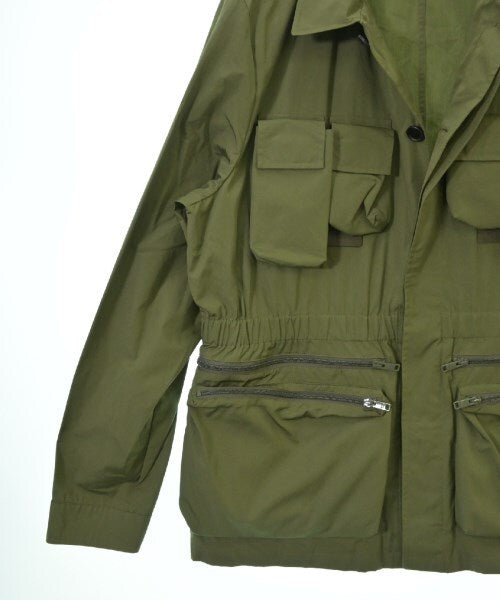 Prada Cotton Field Jacket with Bellows Pockets and Enamel Triangle Logo, Khaki Olive, Size 54, view 6