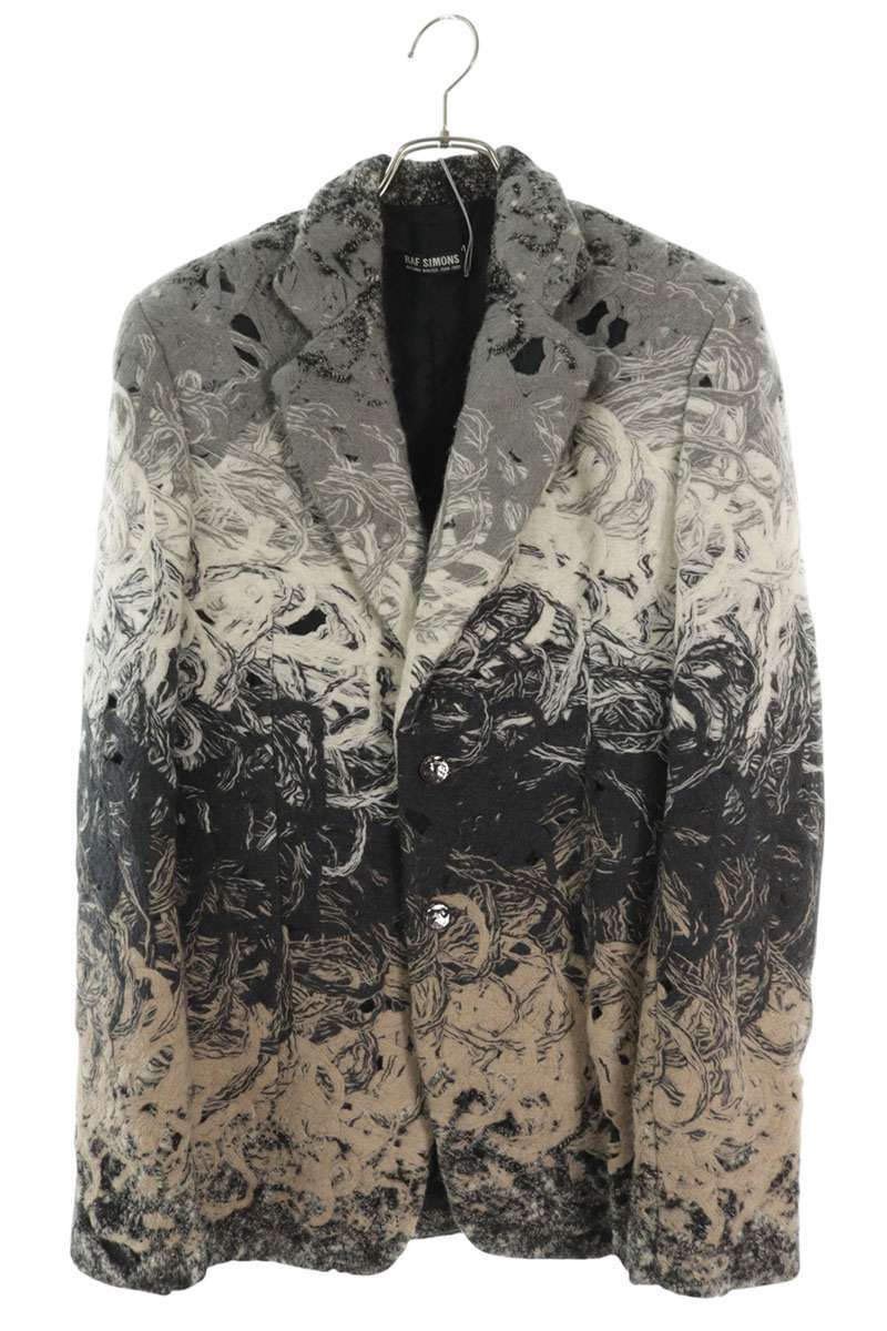 Raf Simons AW2008-09 Graphic Embroidered Tailored Jacket, Grey, White, Black and Sand Gradient, Size 44, view 1