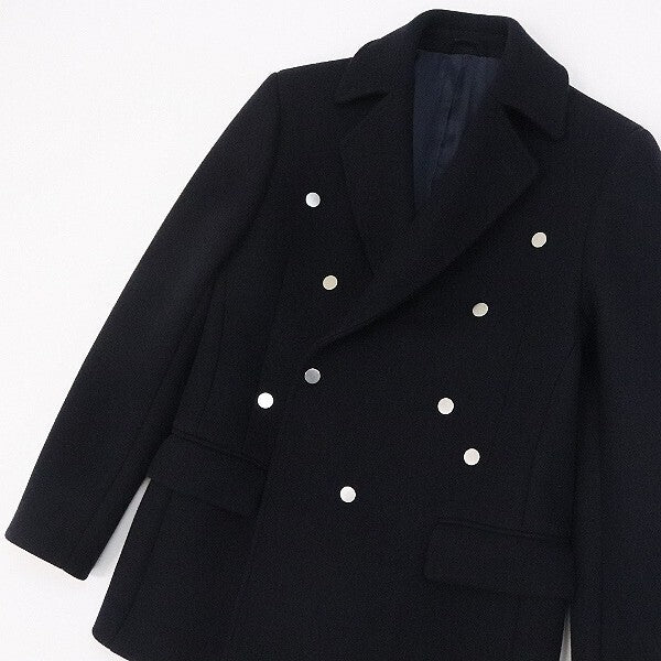 Raf Simons AW2010 Double-Breasted Pea Coat, Scattered Snap Fastening, Navy Wool Melton, Size 44, view 2