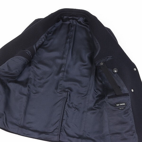 Raf Simons AW2010 Double-Breasted Pea Coat, Scattered Snap Fastening, Navy Wool Melton, Size 44, view 5