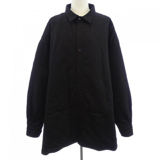 Raf Simons AW2017 Oversized Quilted Shirt Jacket, Black Cotton Twill, Ivory Quilted Lining, view 1