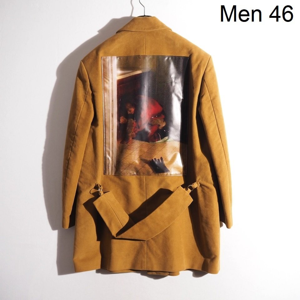 Raf Simons AW2019 Short Coat with Martingale, Wild at Heart Back Panel, Camel Moleskin, Size 46, view 1