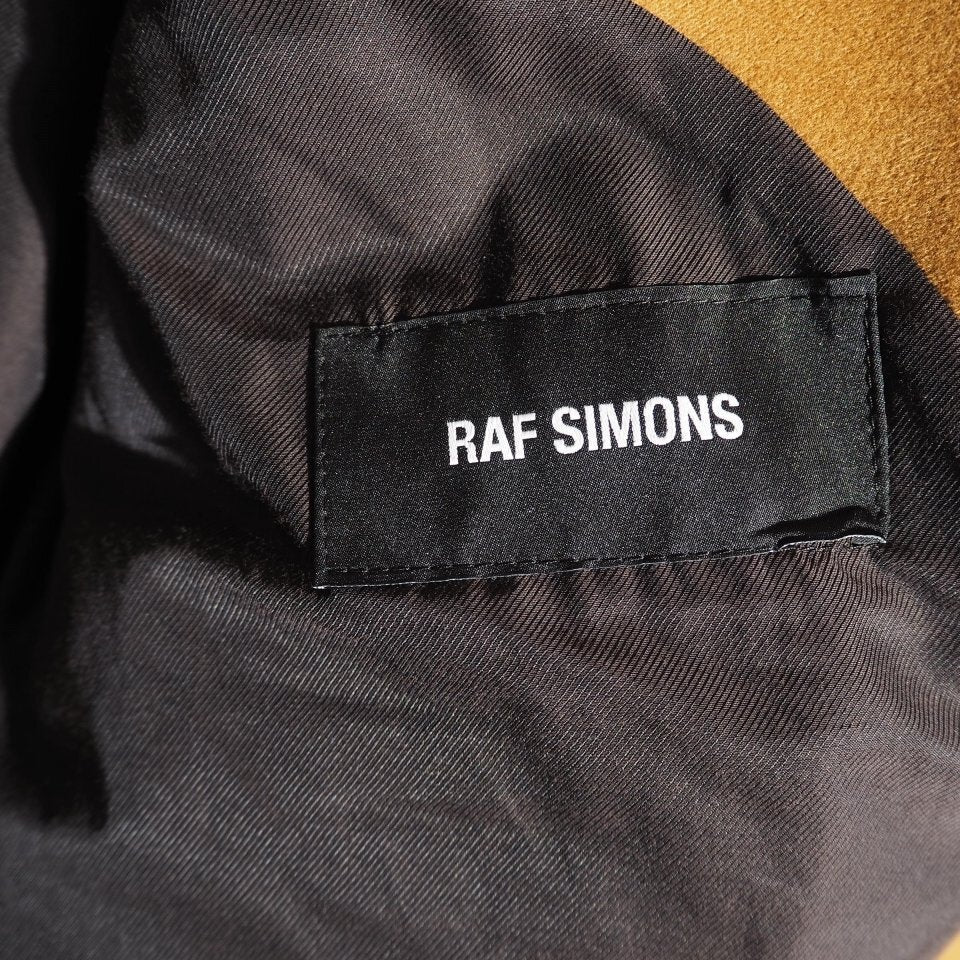 Raf Simons AW2019 Short Coat with Martingale, Wild at Heart Back Panel, Camel Moleskin, Size 46, view 6
