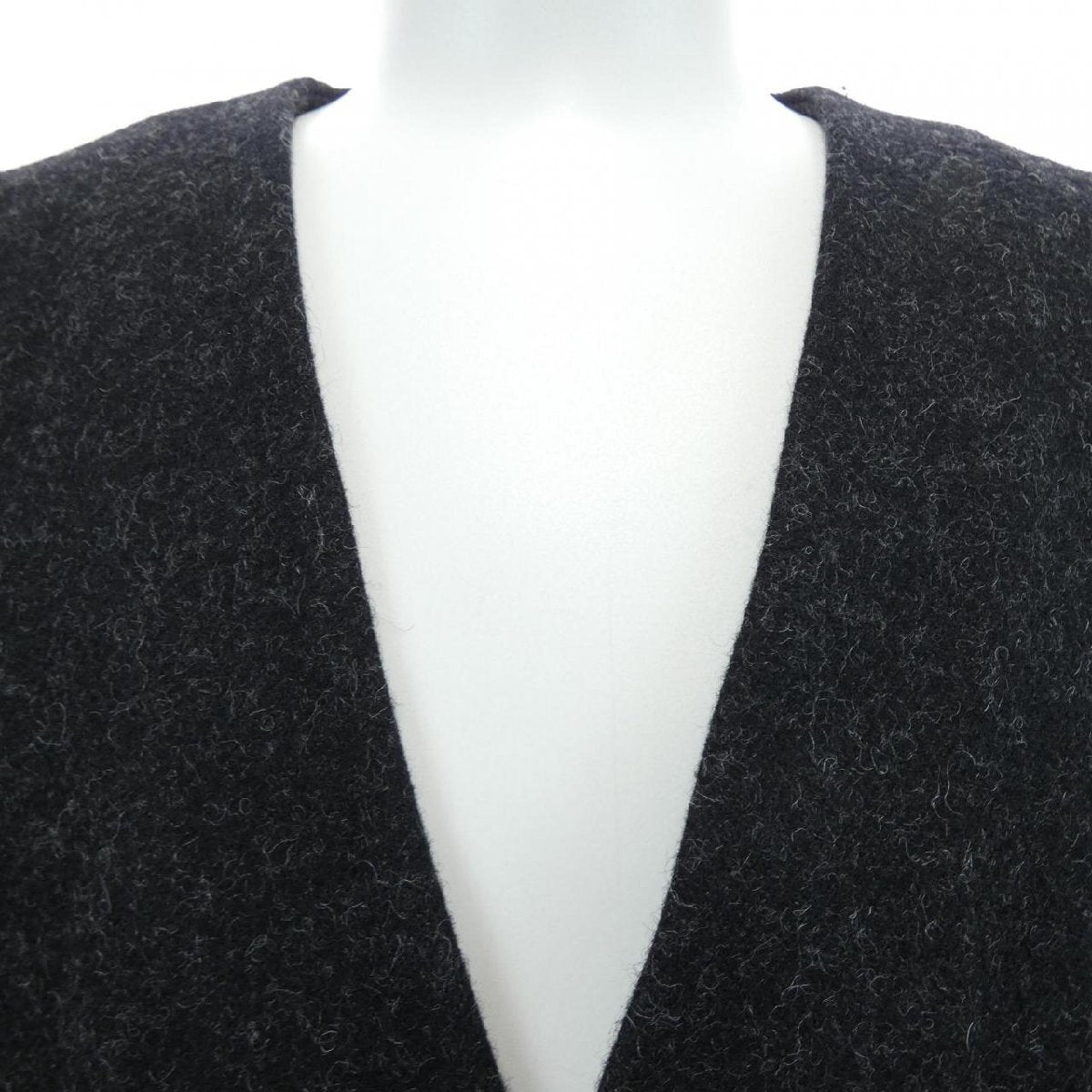 Raf Simons RS-LAB Collarless Long Coat 202-635, Charcoal Wool, R. Simons Studenten Patch, Size 48, view 3