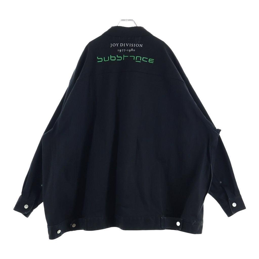 Raf Simons SS2018 181-723 Oversized Denim Jacket, Joy Division Unknown Pleasures & Substance, Black, Size S, view 2