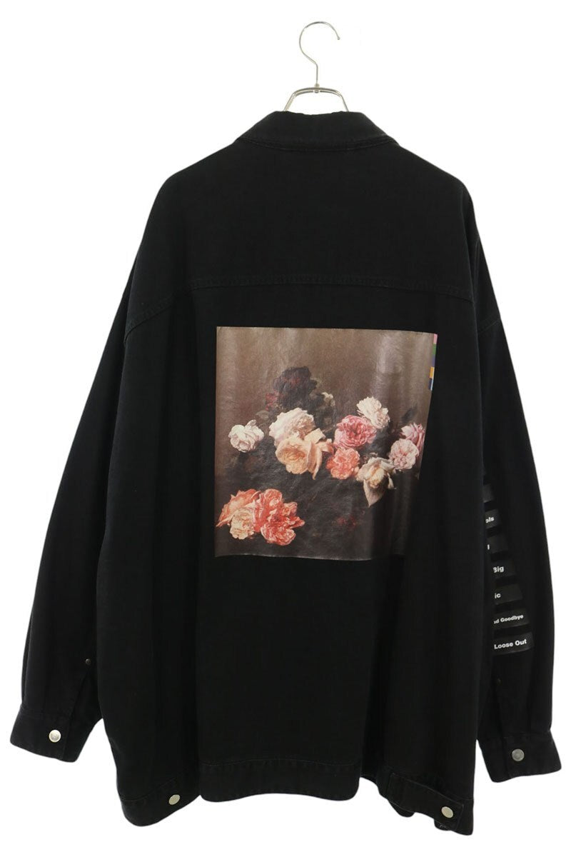Raf Simons SS2018 181-723 Oversized Denim Jacket, Power Corruption & Lies Roses Back, Black, Size XL, view 2
