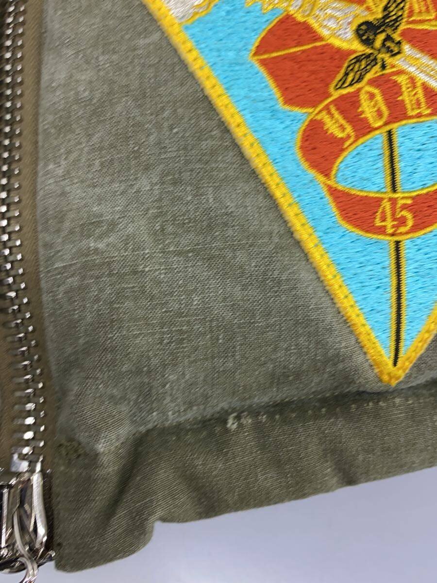 Readymade Down Jacket Cut from Vintage US Army Tent Canvas, Squadron Patches and Pin-Up Back, Khaki, Size 3, view 7