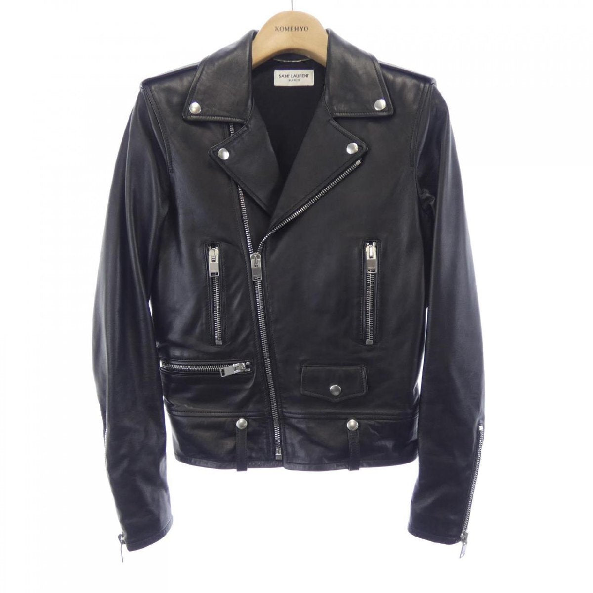 Saint Laurent Paris Hedi Slimane Era L01 Motorcycle Jacket 397290 Y5YA1, Black Lambskin, Size 42, view 1