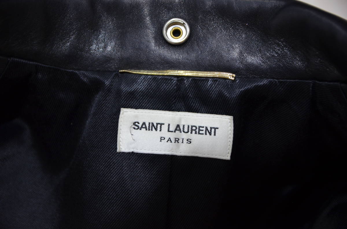 Saint Laurent Paris L01 Classic Lambskin Motorcycle Jacket, Black, Women's Size 34, Model 358686, view 3