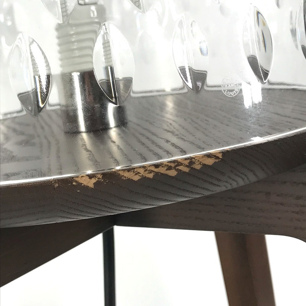 Saint-Louis Folia Crystal Table Lamp on Wooden Tripod Legs, Hermès Group, Ref 15068700, 2023, view 6