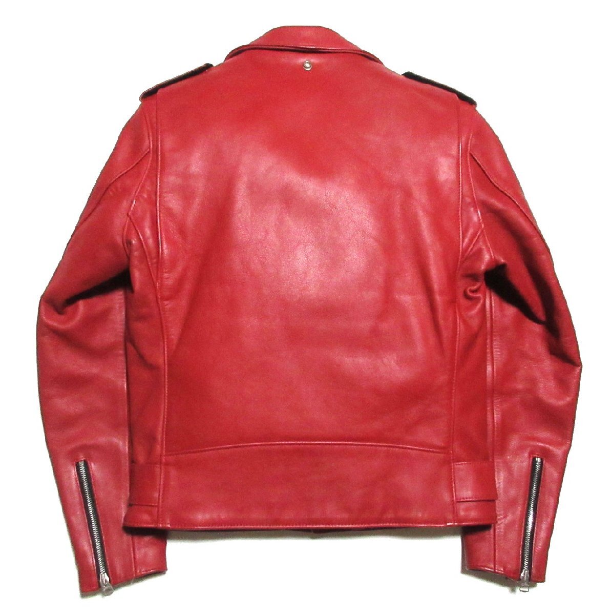 Schott 613UST One Star Rider Leather Jacket, Tall Fit, Discontinued Red Cowhide, Made in USA, Size 38, Near Unworn, view 2