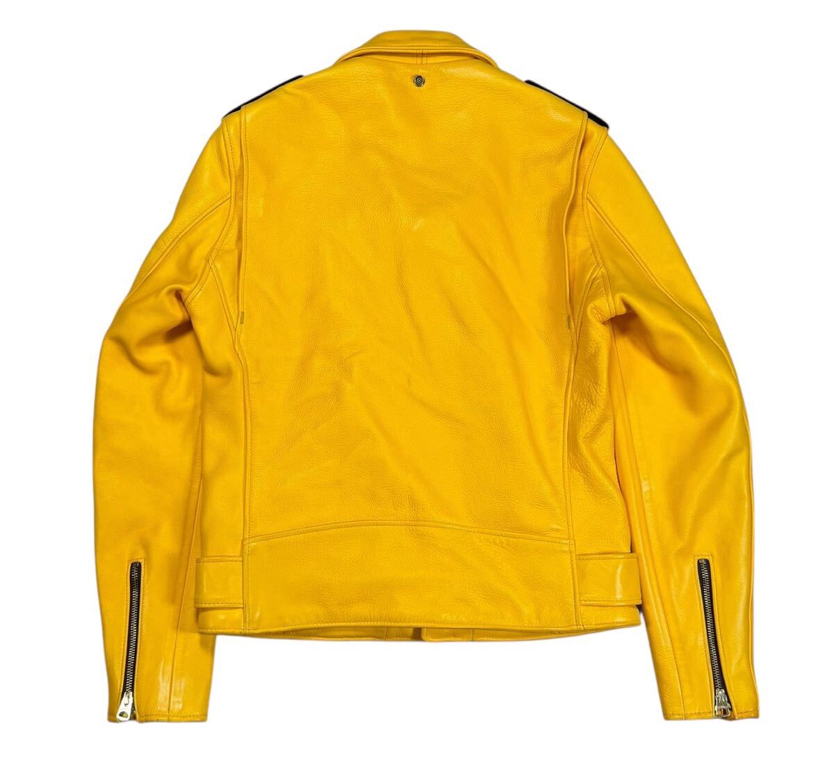 Schott One Star Rider Leather Jacket, Tall Fit, Discontinued Yellow Cowhide, Made in USA, Size 36, view 2