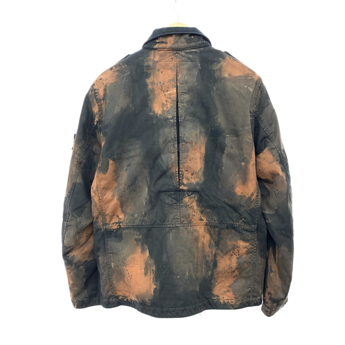 Stone Island AW2014 Raso Hand Painted Tortoise Shell Field Jacket with Down Liner, Brown and Navy, Size L, view 2