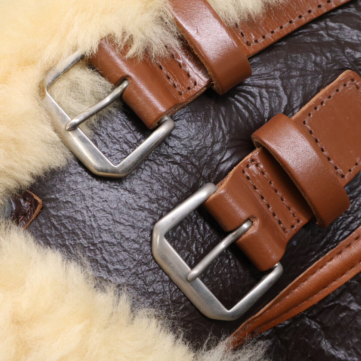 The Few Type B-3 Sheepskin Bomber Jacket, Philips Tanning Label Reproduction, Dark Brown Mouton, Size 42, view 8