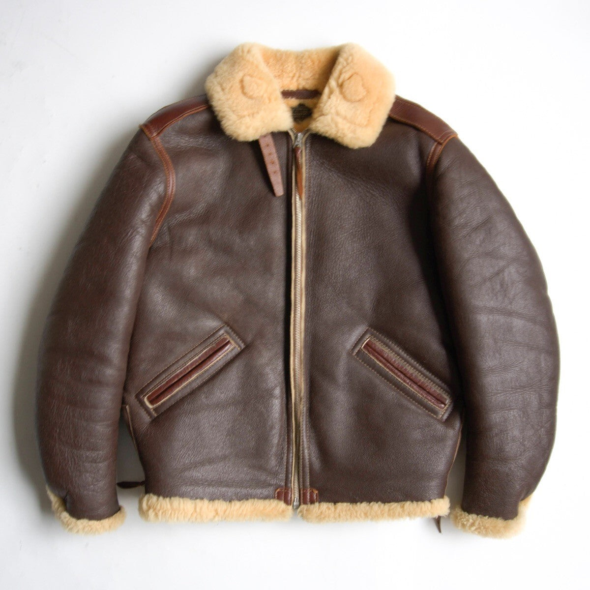 The Few Type B-6 Sheepskin Flight Jacket, Aero Leather Beacon N.Y. Label Reproduction, Brown Mouton, Size 38R, view 1