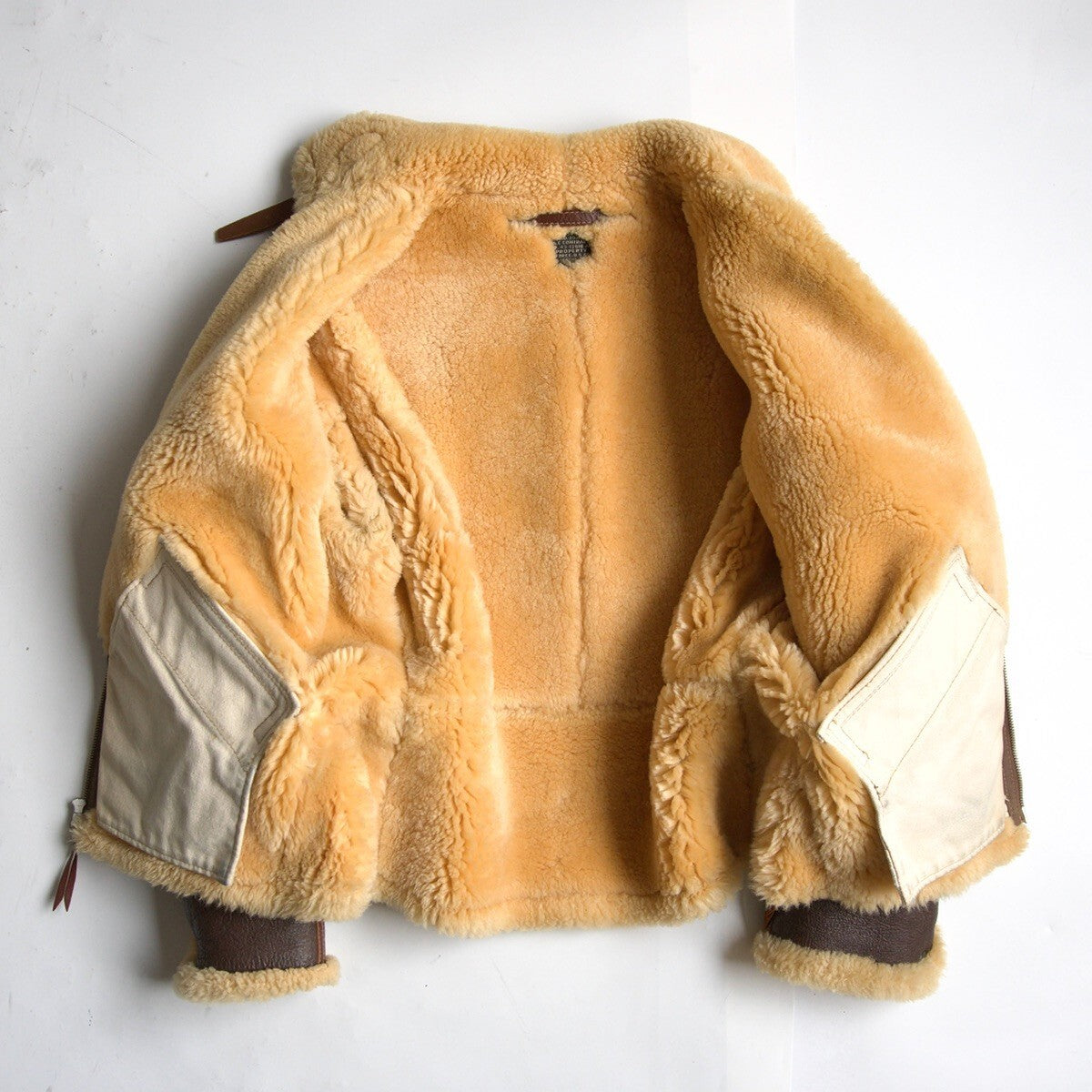The Few Type B-6 Sheepskin Flight Jacket, Aero Leather Beacon N.Y. Label Reproduction, Brown Mouton, Size 38R, view 3