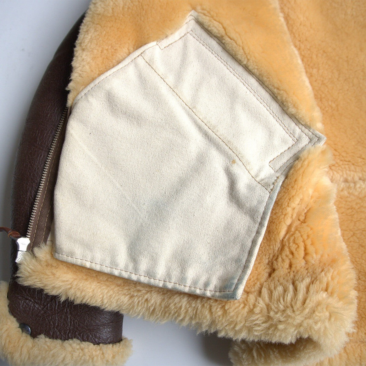 The Few Type B-6 Sheepskin Flight Jacket, Aero Leather Beacon N.Y. Label Reproduction, Brown Mouton, Size 38R, view 7