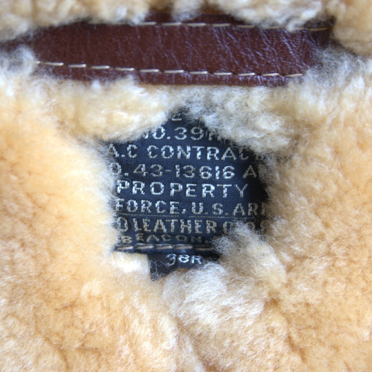 The Few Type B-6 Sheepskin Flight Jacket, Aero Leather Beacon N.Y. Label Reproduction, Brown Mouton, Size 38R, view 8