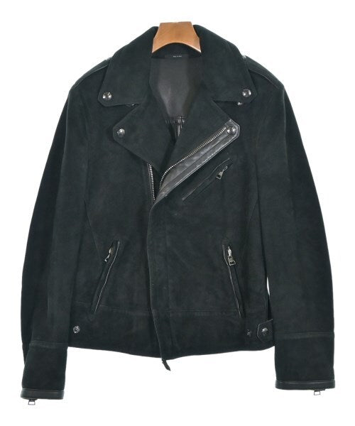Tom Ford Black Suede Double Riders Jacket with Leather Elbow Patches and Nappa Trim, Size 50, Made in Italy, view 1