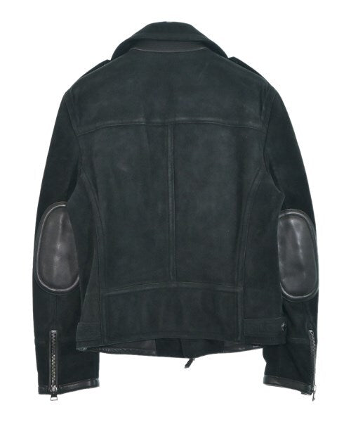 Tom Ford Black Suede Double Riders Jacket with Leather Elbow Patches and Nappa Trim, Size 50, Made in Italy, view 2