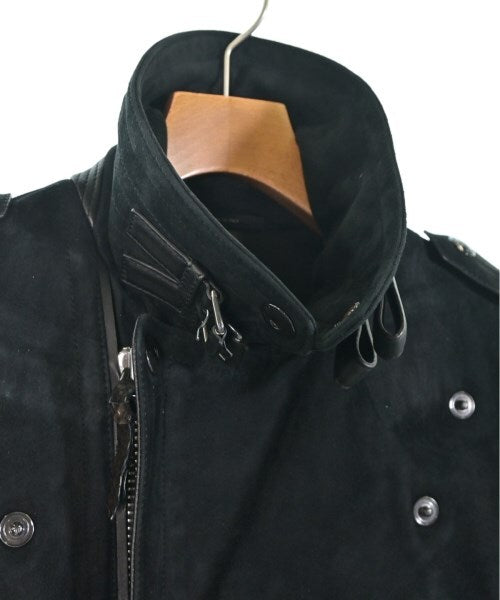 Tom Ford Black Suede Double Riders Jacket with Leather Elbow Patches and Nappa Trim, Size 50, Made in Italy, view 3