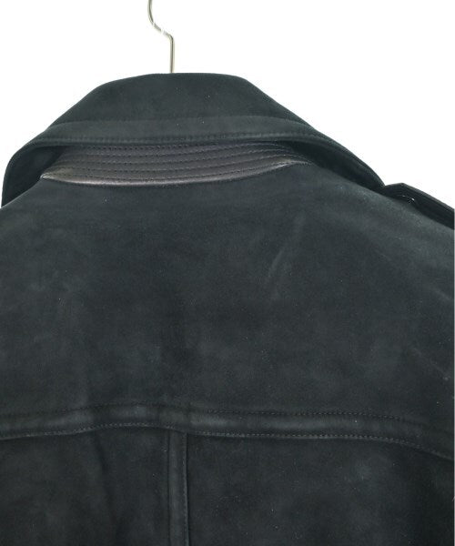 Tom Ford Black Suede Double Riders Jacket with Leather Elbow Patches and Nappa Trim, Size 50, Made in Italy, view 4
