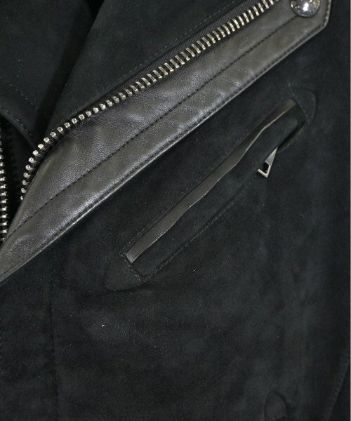 Tom Ford Black Suede Double Riders Jacket with Leather Elbow Patches and Nappa Trim, Size 50, Made in Italy, view 6