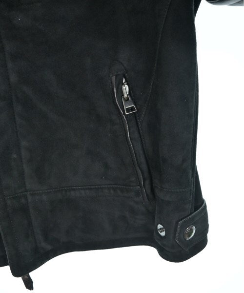 Tom Ford Black Suede Double Riders Jacket with Leather Elbow Patches and Nappa Trim, Size 50, Made in Italy, view 7