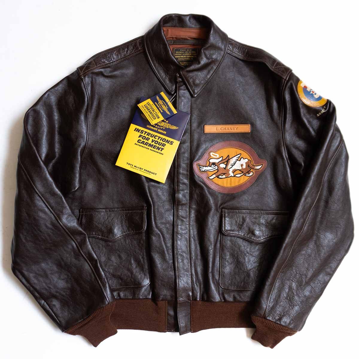Toys McCoy Type A-2 'Tail Wind' TMJ1319, Rough Wear 23380 Reproduction, Horsehide, Cowgirl Back Art, Size 42, Unworn, view 2