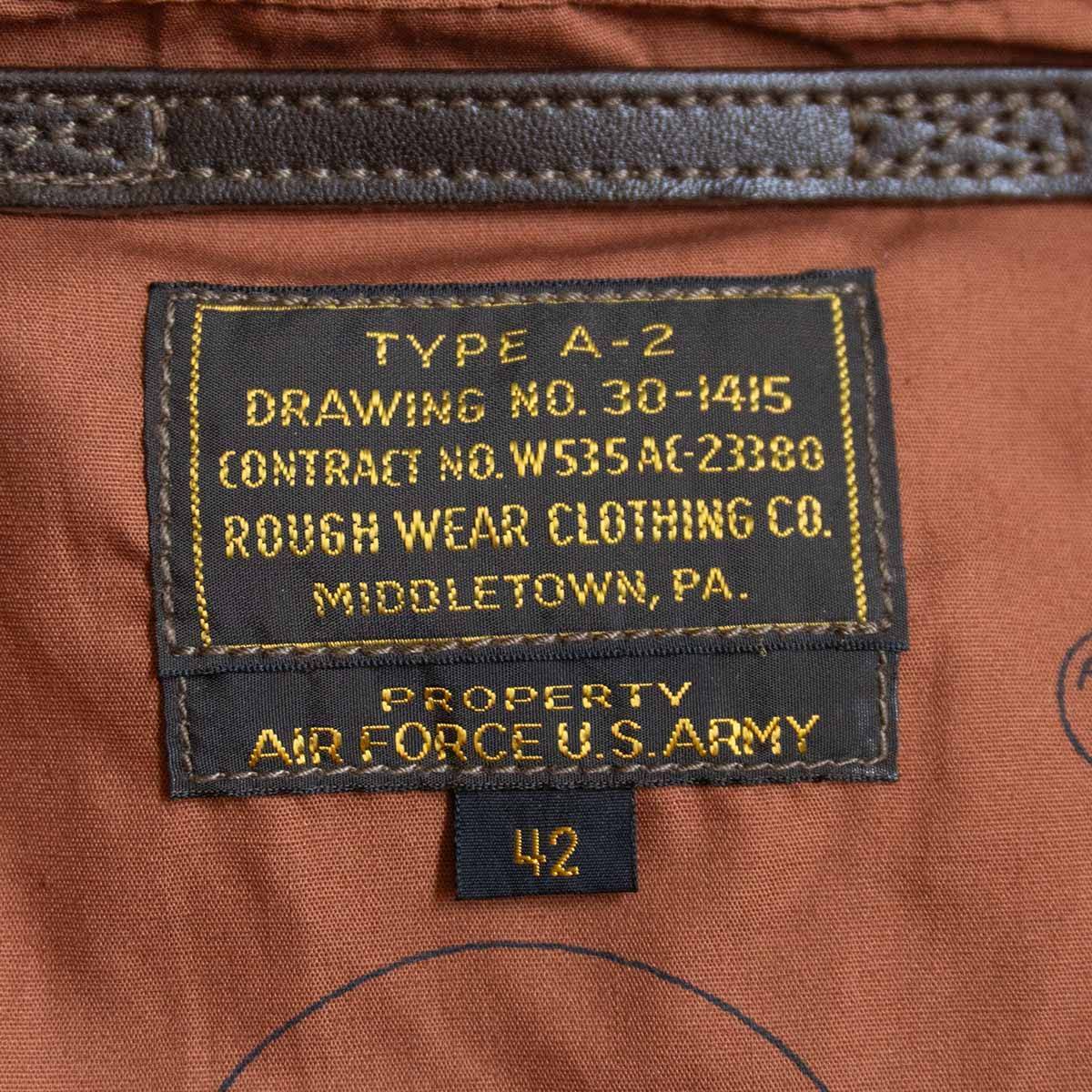 Toys McCoy Type A-2 'Tail Wind' TMJ1319, Rough Wear 23380 Reproduction, Horsehide, Cowgirl Back Art, Size 42, Unworn, view 4