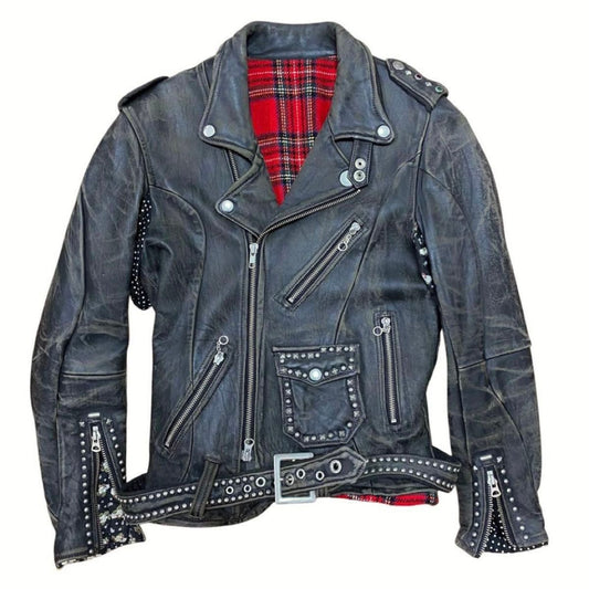Undercover AW2004 'But Beautiful' Lambskin Rider Jacket, Anne-Valérie Dupond Season, Distressed Black, Women's S, view 1